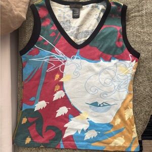 Y2K Hayes abstract print tank top - face print